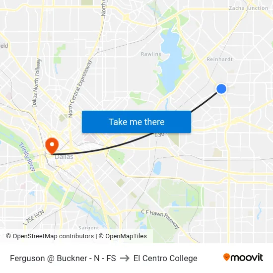 Ferguson @ Buckner - N - FS to El Centro College map