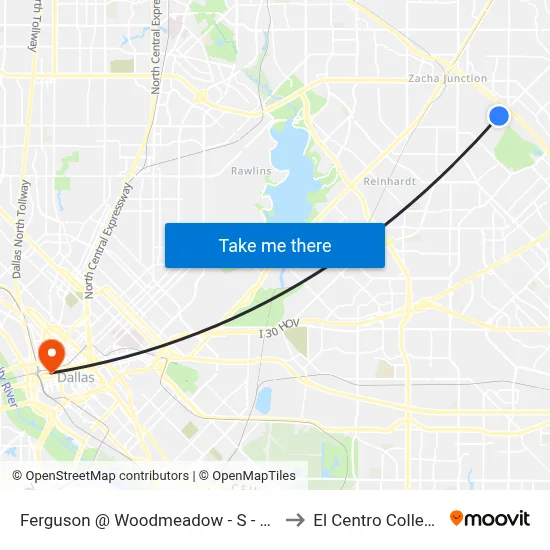 Ferguson @ Woodmeadow - S - FS to El Centro College map