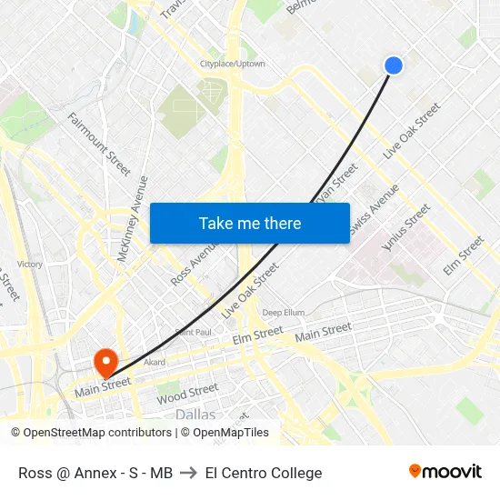 Ross @ Annex - S - MB to El Centro College map