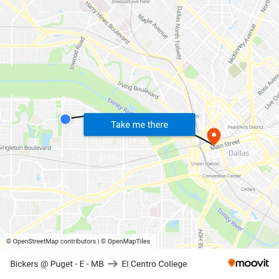 Bickers @ Puget - E - MB to El Centro College map