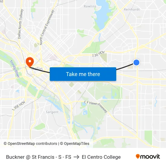 Buckner @ St Francis - S - FS to El Centro College map
