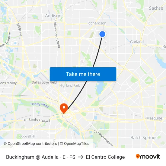 Buckingham @ Audelia - E - FS to El Centro College map
