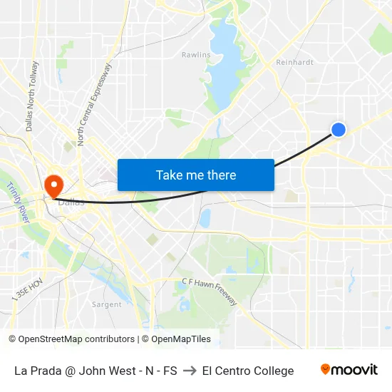 La Prada @ John West - N - FS to El Centro College map
