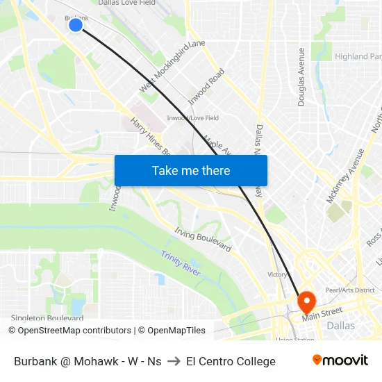 Burbank @ Mohawk - W - Ns to El Centro College map