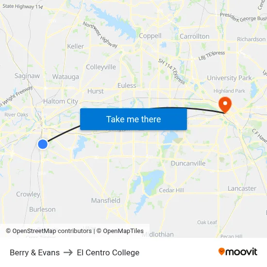 Berry & Evans to El Centro College map