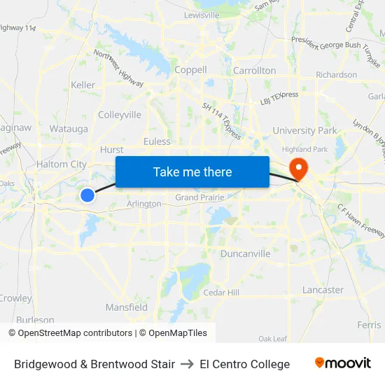 Bridgewood & Brentwood Stair to El Centro College map