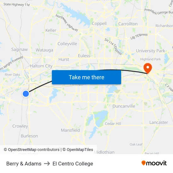 Berry & Adams to El Centro College map