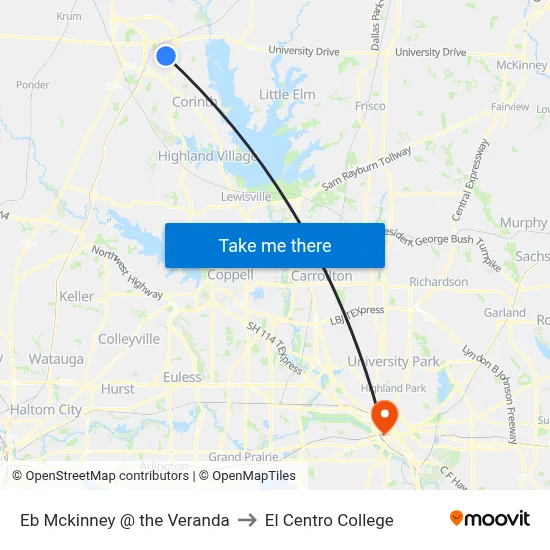 Eb Mckinney @ the Veranda to El Centro College map