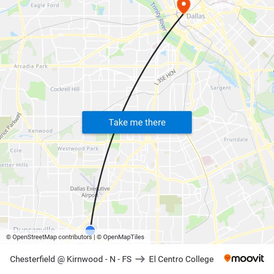 Chesterfield @ Kirnwood - N - FS to El Centro College map