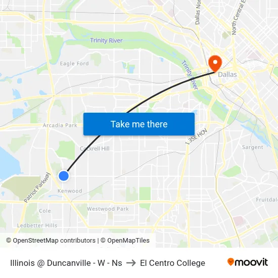 Illinois @ Duncanville - W - Ns to El Centro College map