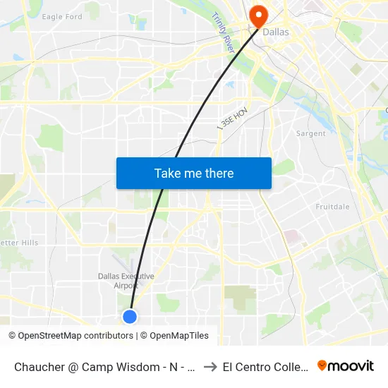 Chaucher @ Camp Wisdom - N - Ns to El Centro College map