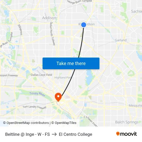 Beltline @ Inge - W - FS to El Centro College map
