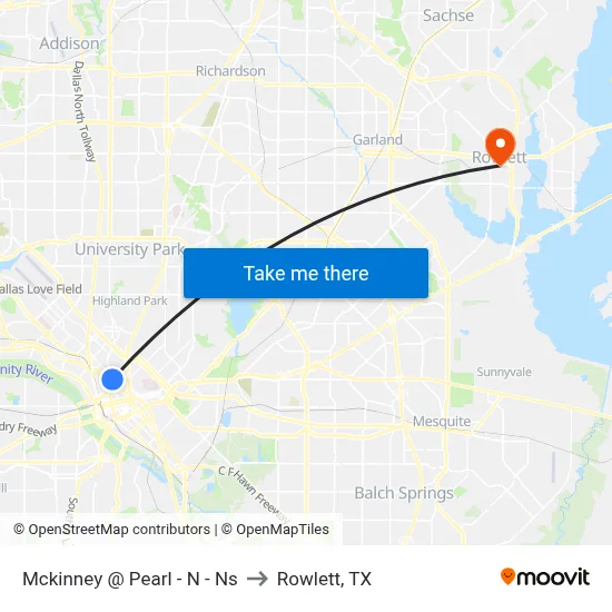 Mckinney @ Pearl - N - Ns to Rowlett, TX map