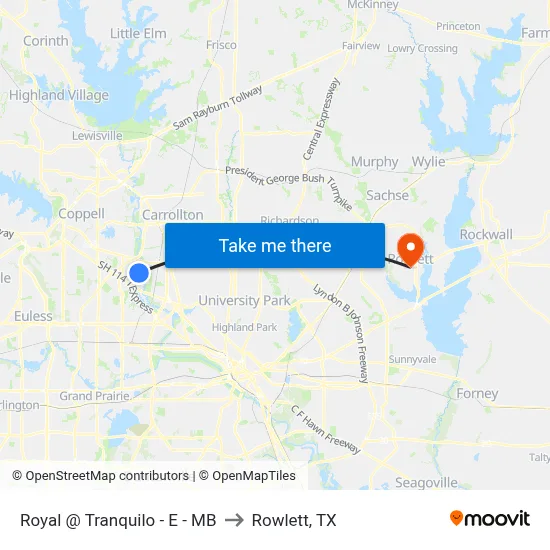 Royal @ Tranquilo - E - MB to Rowlett, TX map