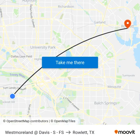 Westmoreland @ Davis - S - FS to Rowlett, TX map