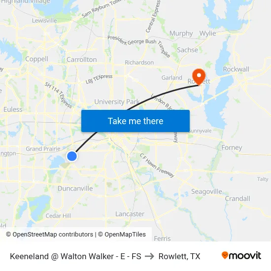 Keeneland @ Walton Walker - E - FS to Rowlett, TX map