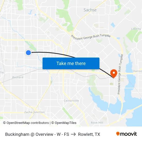 Buckingham @ Overview - W - FS to Rowlett, TX map