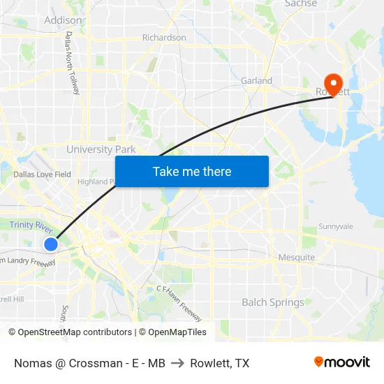Nomas @ Crossman - E - MB to Rowlett, TX map