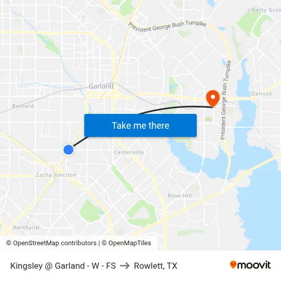 Kingsley @ Garland - W - FS to Rowlett, TX map