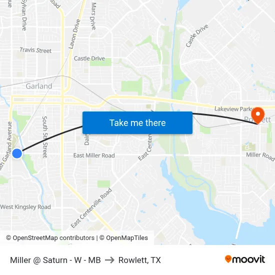 Miller @ Saturn - W - MB to Rowlett, TX map