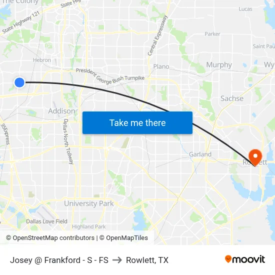Josey @ Frankford - S - FS to Rowlett, TX map