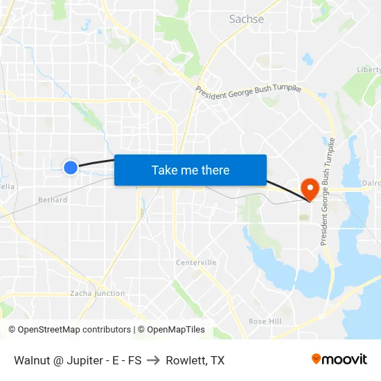 Walnut @ Jupiter - E - FS to Rowlett, TX map