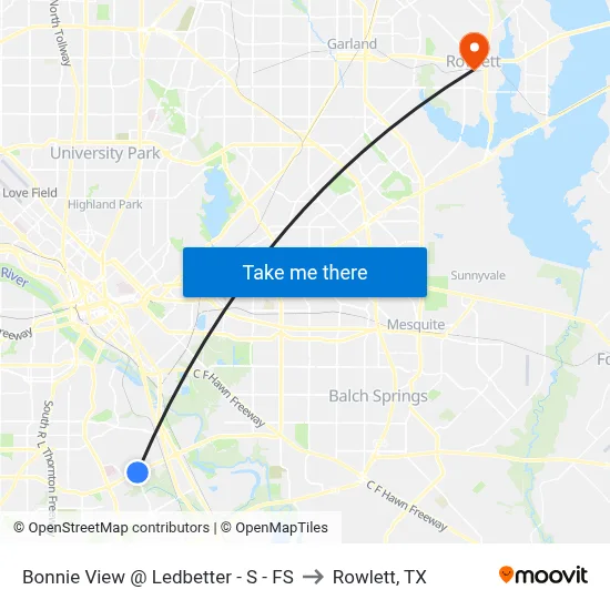 Bonnie View @ Ledbetter - S - FS to Rowlett, TX map