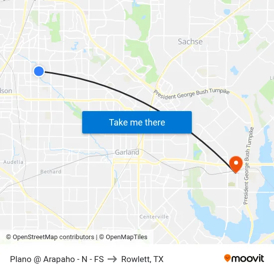 Plano @ Arapaho - N - FS to Rowlett, TX map