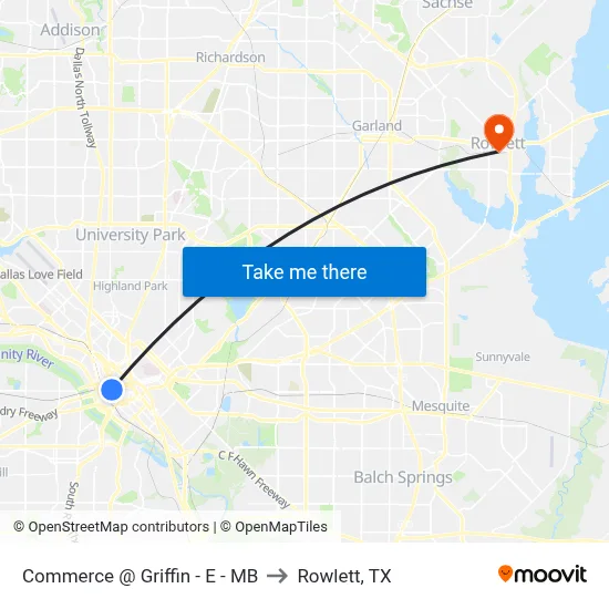 Commerce @ Griffin - E - MB to Rowlett, TX map