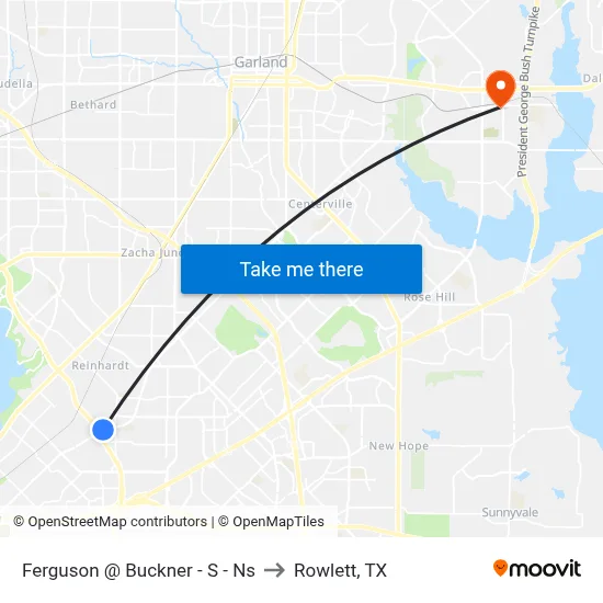 Ferguson @ Buckner - S - Ns to Rowlett, TX map