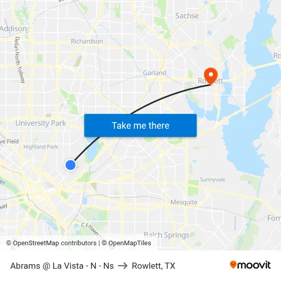 Abrams @ La Vista - N - Ns to Rowlett, TX map
