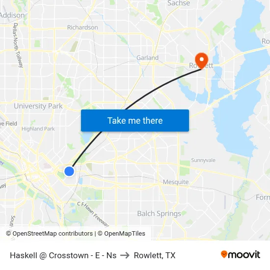 Haskell @ Crosstown - E - Ns to Rowlett, TX map