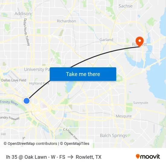 Ih 35 @ Oak Lawn - W - FS to Rowlett, TX map