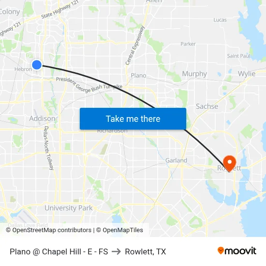 Plano @ Chapel Hill - E - FS to Rowlett, TX map