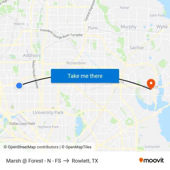 Marsh @ Forest - N - FS to Rowlett, TX map
