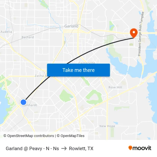 Garland @ Peavy - N - Ns to Rowlett, TX map