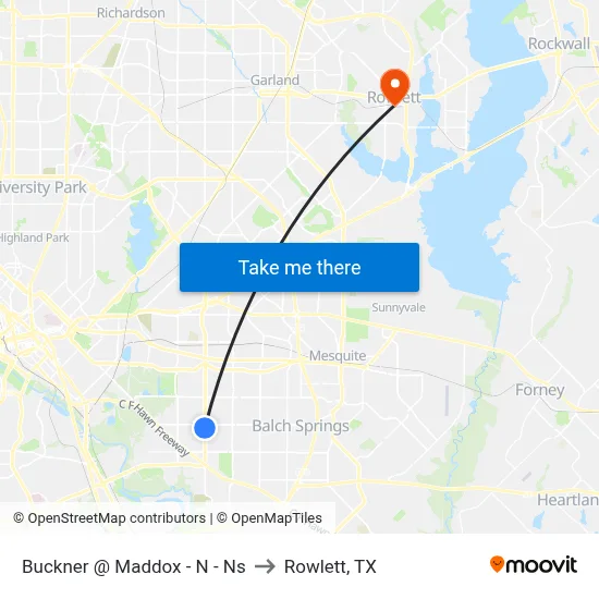 Buckner @ Maddox - N - Ns to Rowlett, TX map