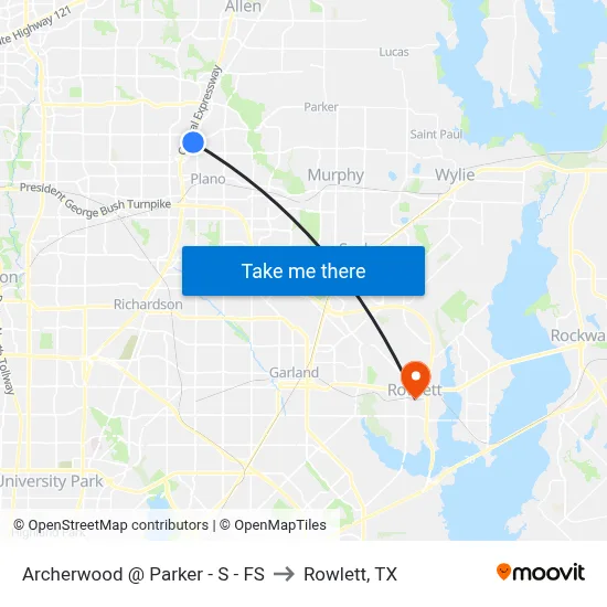 Archerwood @ Parker - S - FS to Rowlett, TX map