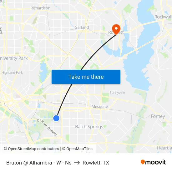 Bruton @ Alhambra - W - Ns to Rowlett, TX map