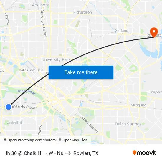 Ih 30 @ Chalk Hill - W - Ns to Rowlett, TX map