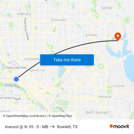 Inwood @ Ih 35 - S - MB to Rowlett, TX map