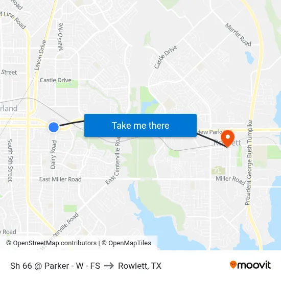 Sh 66 @ Parker - W - FS to Rowlett, TX map