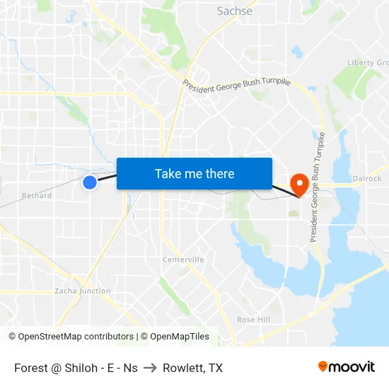 Forest @ Shiloh - E - Ns to Rowlett, TX map