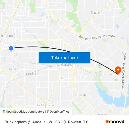 Buckingham @ Audelia - W - FS to Rowlett, TX map
