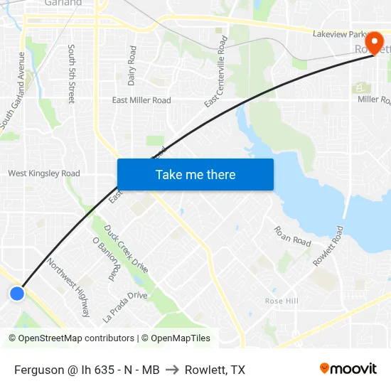 Ferguson @ Ih 635 - N - MB to Rowlett, TX map