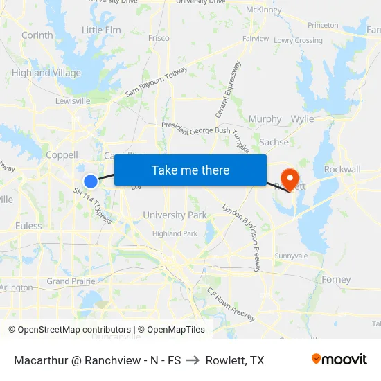 Macarthur @ Ranchview - N - FS to Rowlett, TX map