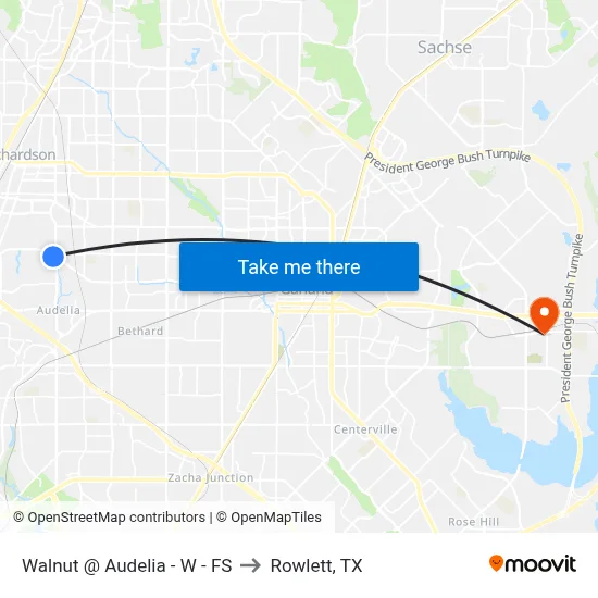 Walnut @ Audelia - W - FS to Rowlett, TX map