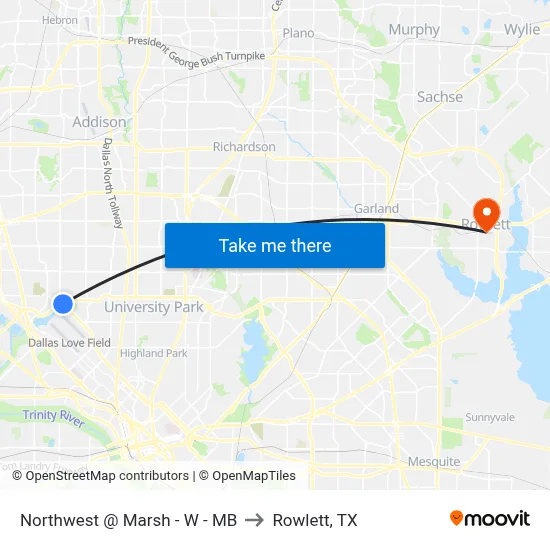 Northwest @ Marsh - W - MB to Rowlett, TX map