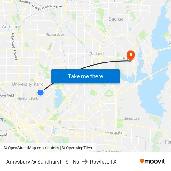 Amesbury @ Sandhurst - S - Ns to Rowlett, TX map