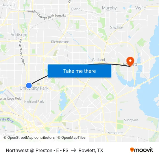 Northwest @ Preston - E - FS to Rowlett, TX map